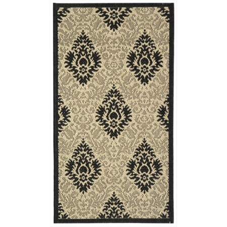 Safavieh 2 Ft. X 3 Ft. - 7 In. Accent- Indoor - Outdoor Courtyard Sand And Black Machine Made Rug CY2714-3901-2
